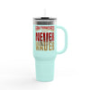 San Francisco Fans Never Waver with leopard football Insulated Travel Mug, 40oz