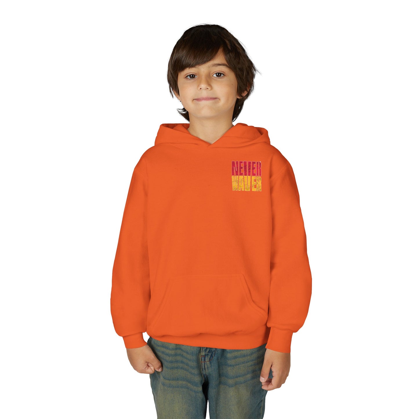 Kansas Fans Never Waver Youth Heavy Blend Hooded Sweatshirt