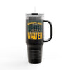 Green Bay Fans Never Waver with leopard football Insulated Travel Mug, 40oz