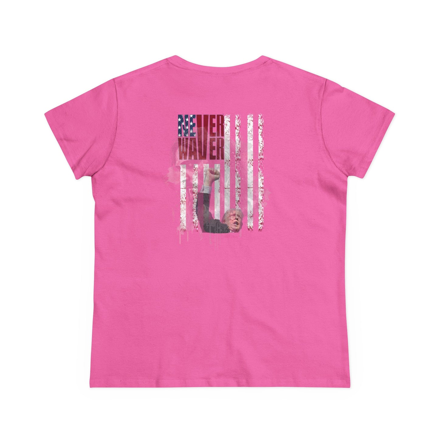 Never Waver Jesus Protecting America And Trump Women's Midweight Cotton Tee