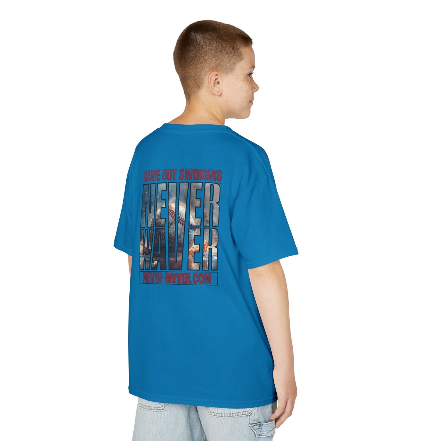 Kids T-Shirt - "Came Out Swinging" Never Waver Graphic Tee (Youth)