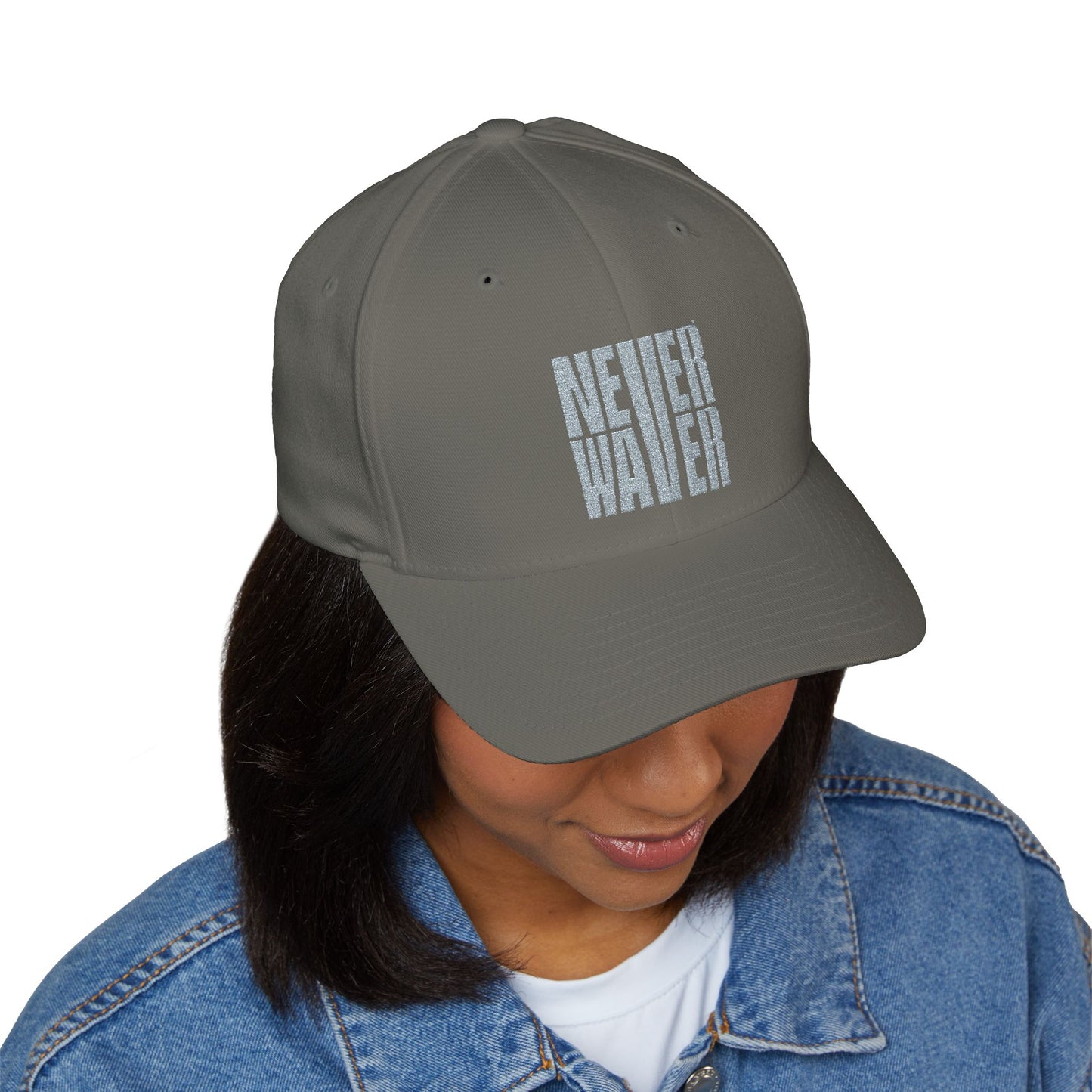 Never Waver Embroidered Motivational Baseball Cap
