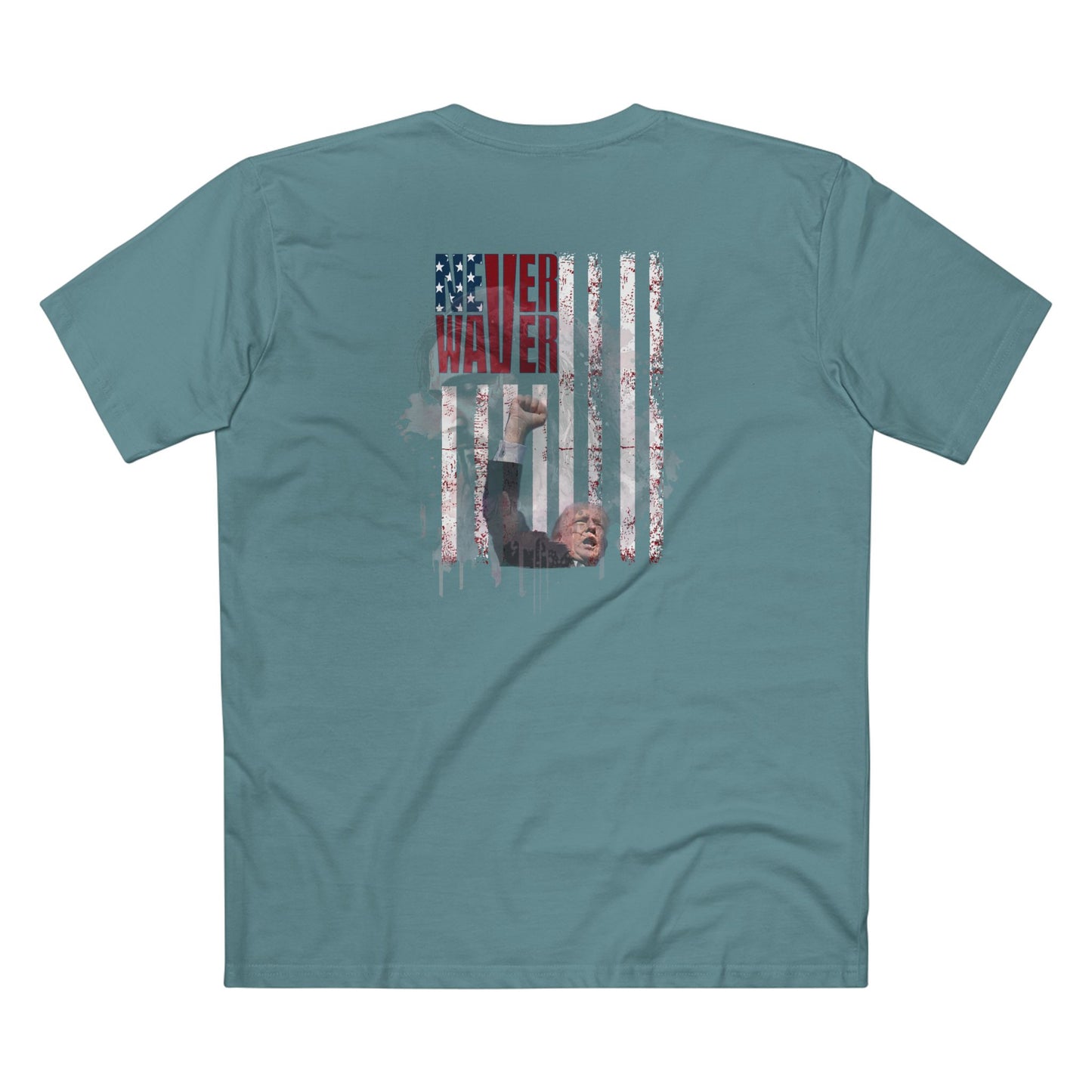 Never Waver Jesus Protecting America And Trump Men's Staple Tee