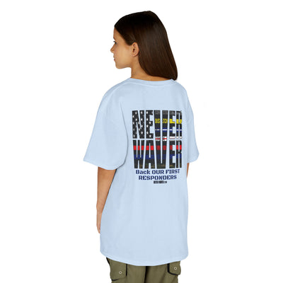 Never Waver Always Back Our First Responders  Kids Heavy Cotton™ Tee