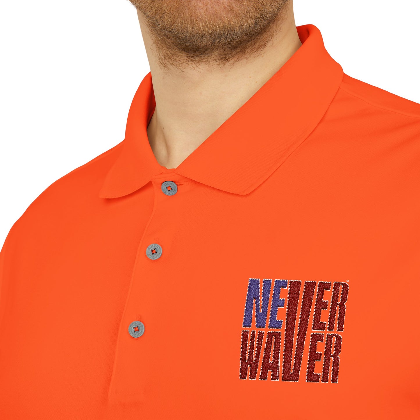 Never Waver Embroidered adidas Unisex Performance Polo