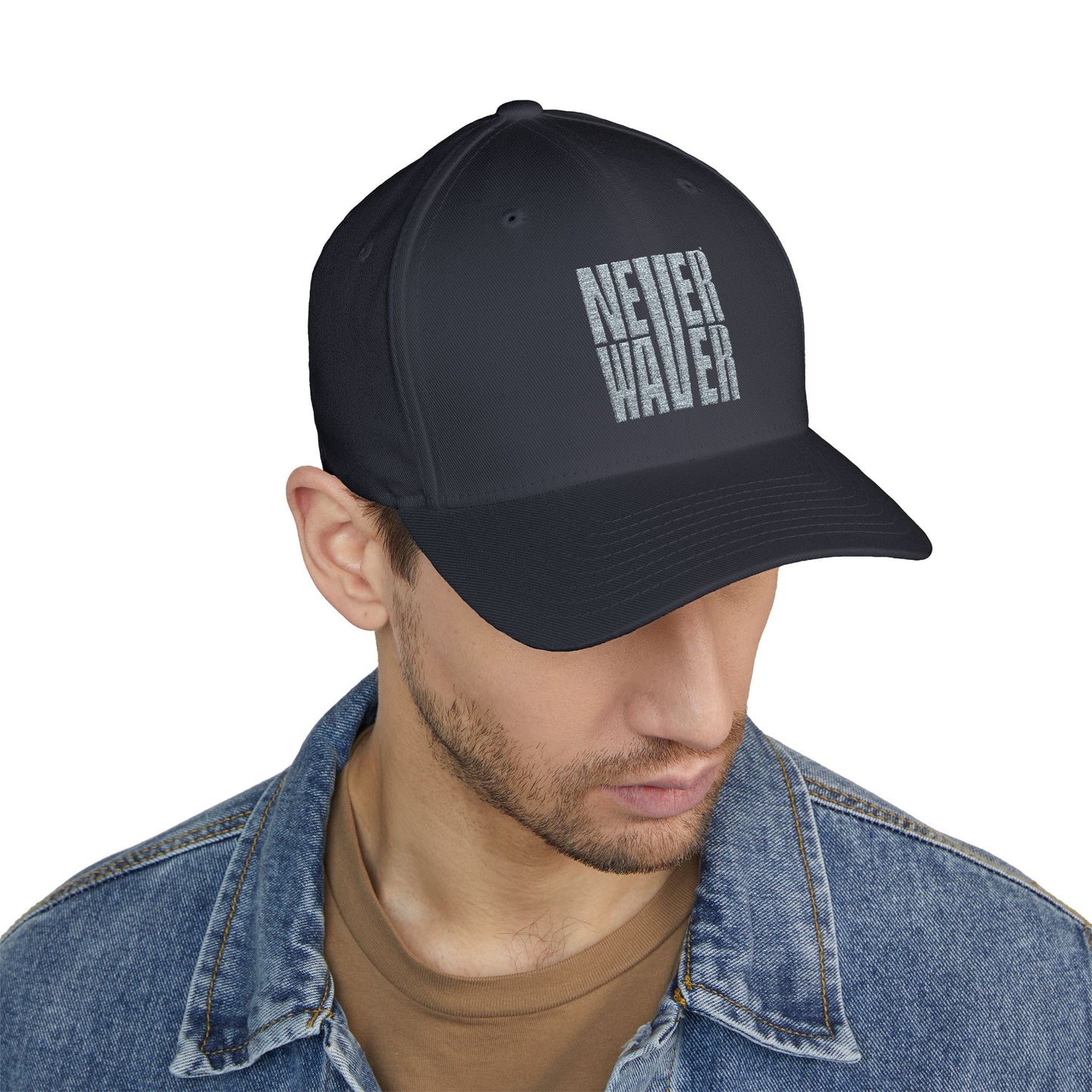 Never Waver Embroidered Motivational Baseball Cap