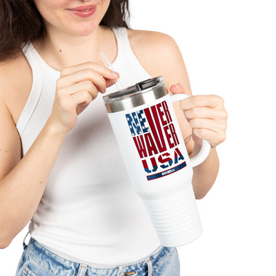 Never Waver USA Insulated Travel Mug, 40oz