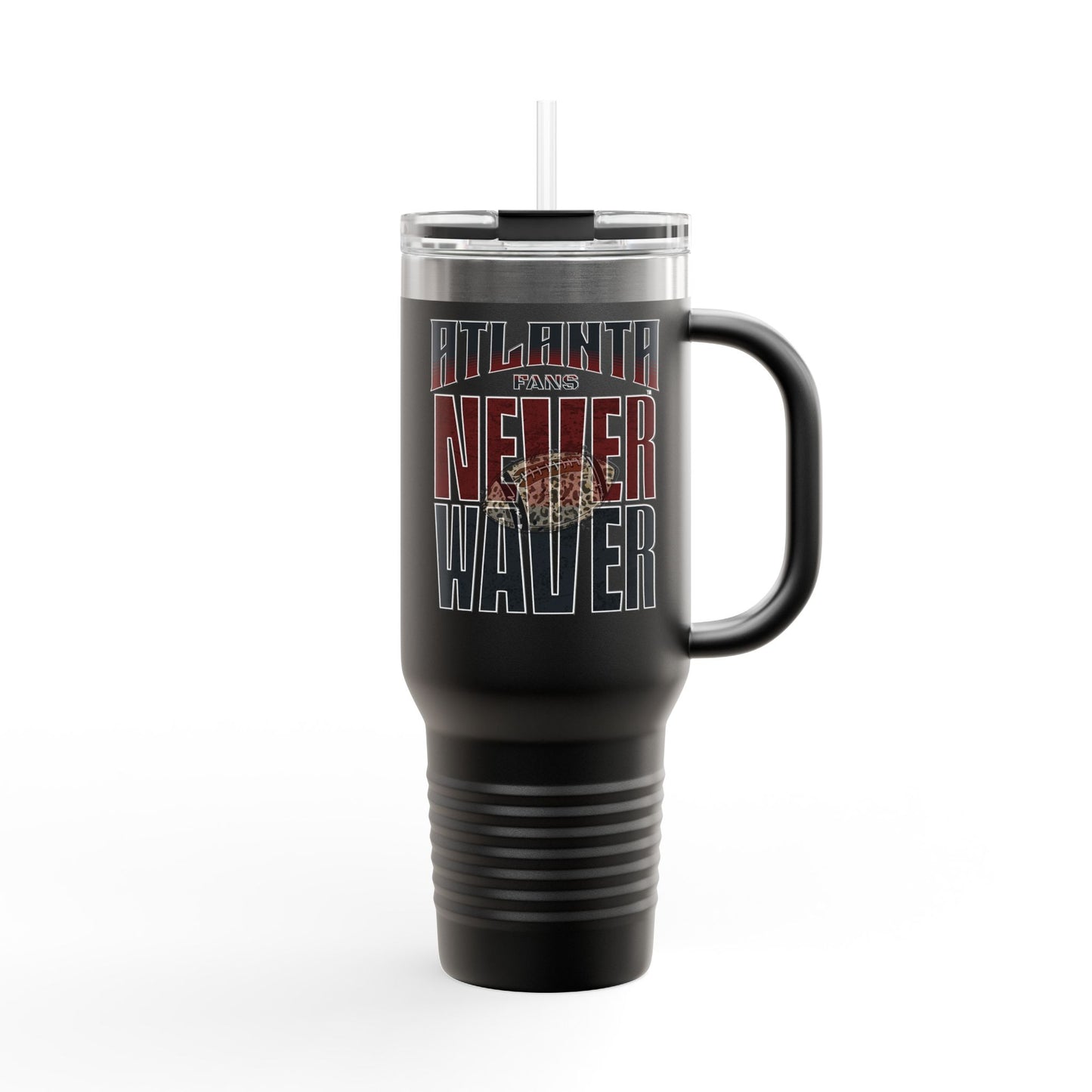 Atlanta Fans Never Waver W-Leopard Football Insulated Travel Mug, 40oz
