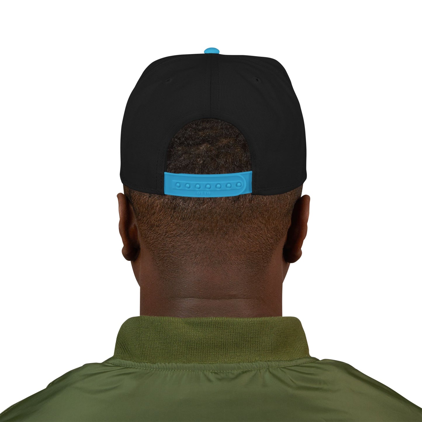 Never Waver Embroidered Square Script Snapback Hat — Bold Monochrome Streetwear