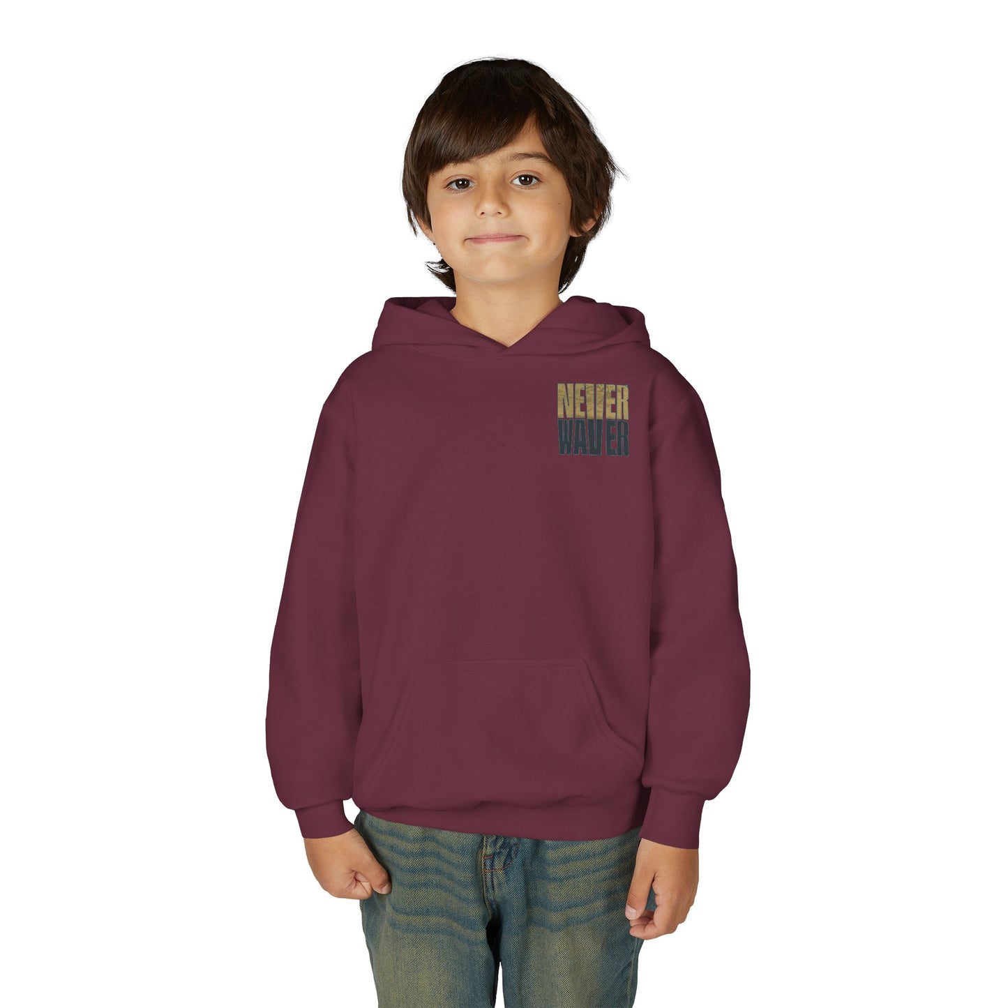 Jacksonville Fans Never Waver Youth Heavy Blend Hooded Sweatshirt