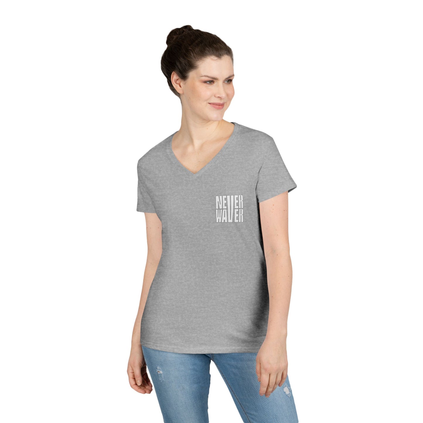 Never Waver Best Mom Ever V-Neck T-Shirt | Perfect Gift for Mother's Day | Casual Everyday Wear