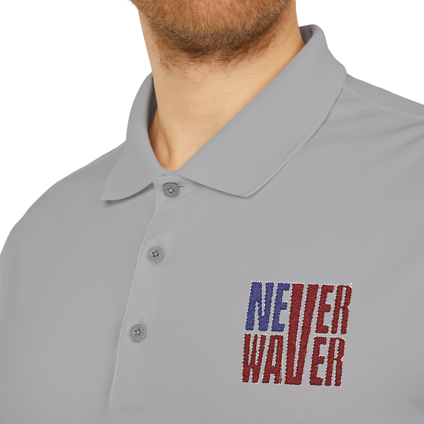 Never Waver Embroidered adidas Unisex Performance Polo