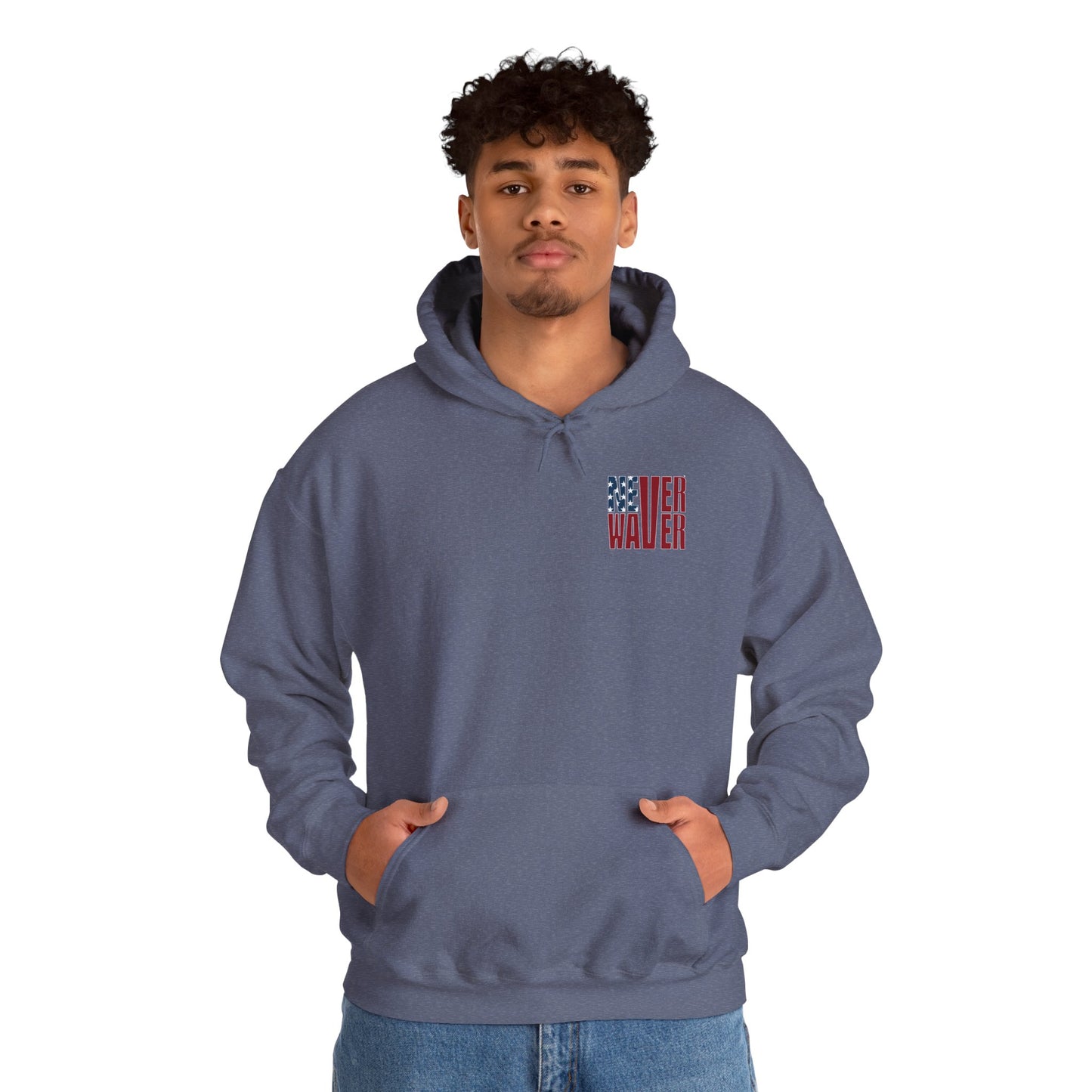'New York Fans Never Waver' American Flag Design Unisex Heavy Blend™ Hoodie