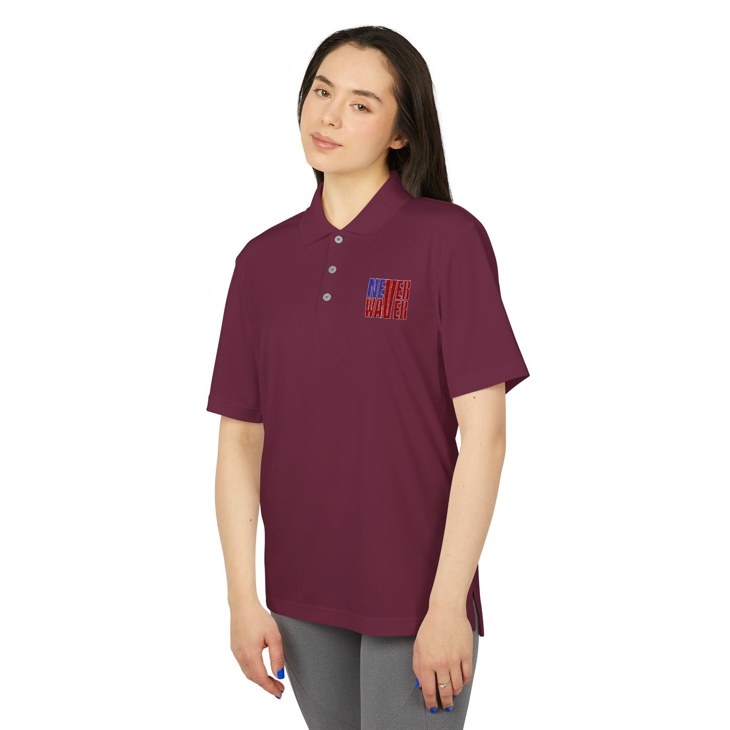 Never Waver Embroidered adidas Unisex Performance Polo