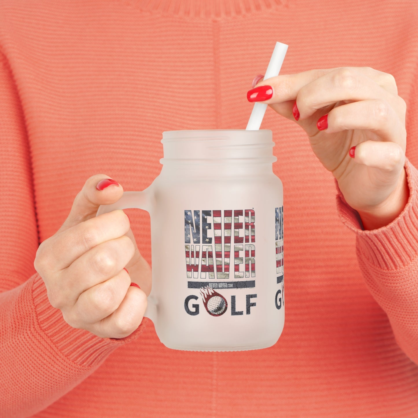 Never Waver Golf Mason Jar Cup - Perfect for Golf Lovers!