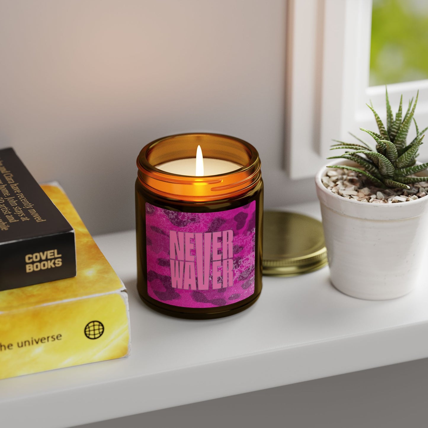Never Waver Wild Vibes Scented Candles, Coconut Apricot Wax, Eco-Friendly Aromatherapy, Unique Home Decor, Gift for Her, Relaxation Gift