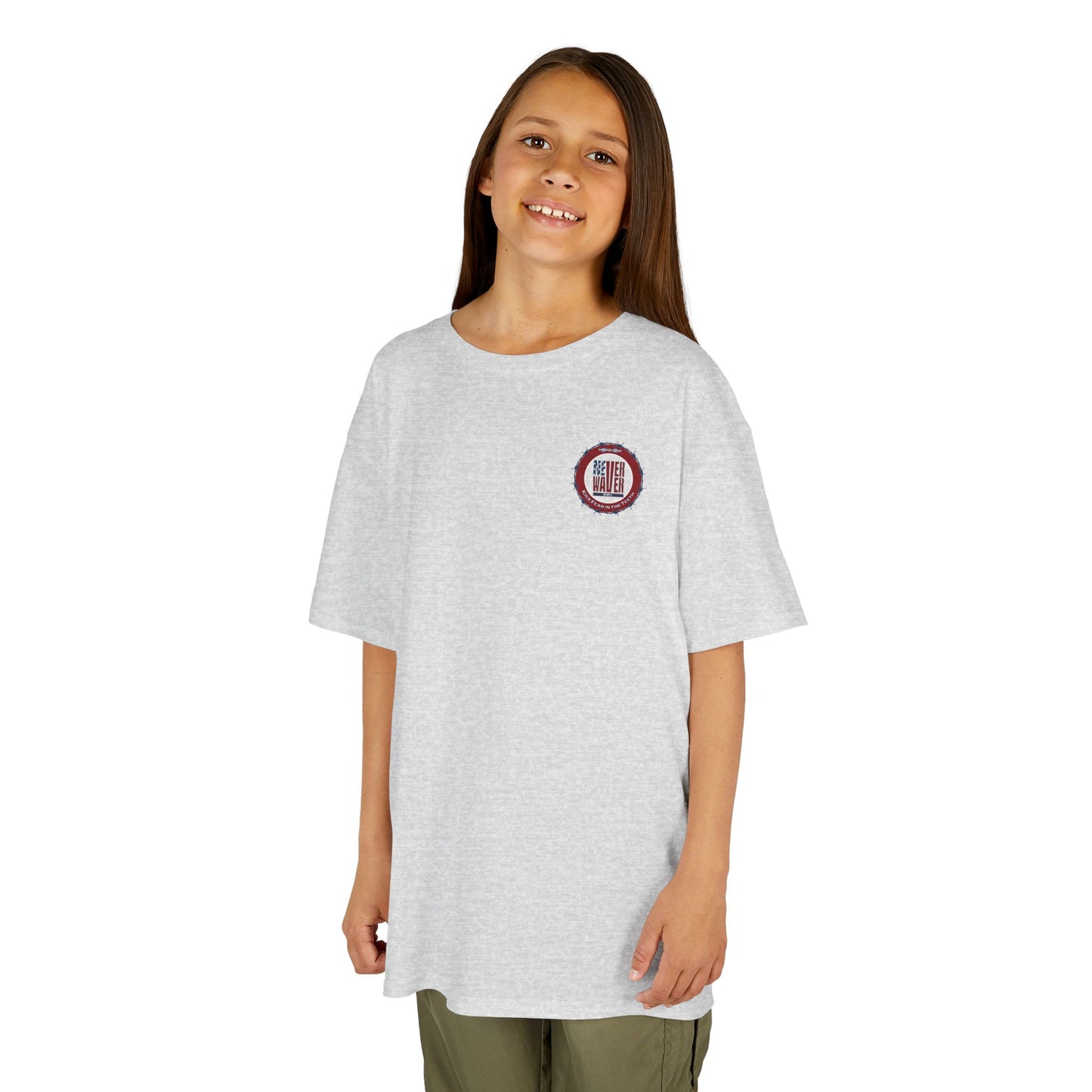 NEVER WAVER KICK FEAR IN THE TEETH Kids Heavy Cotton™ Tee