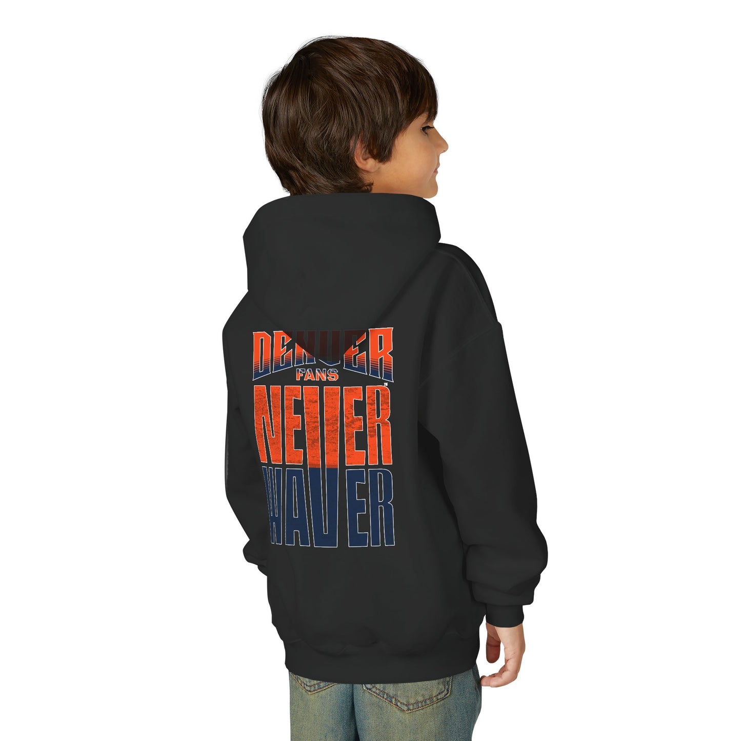 Denver Fans Never Waver Youth Heavy Blend Hoodie Sweatshirt