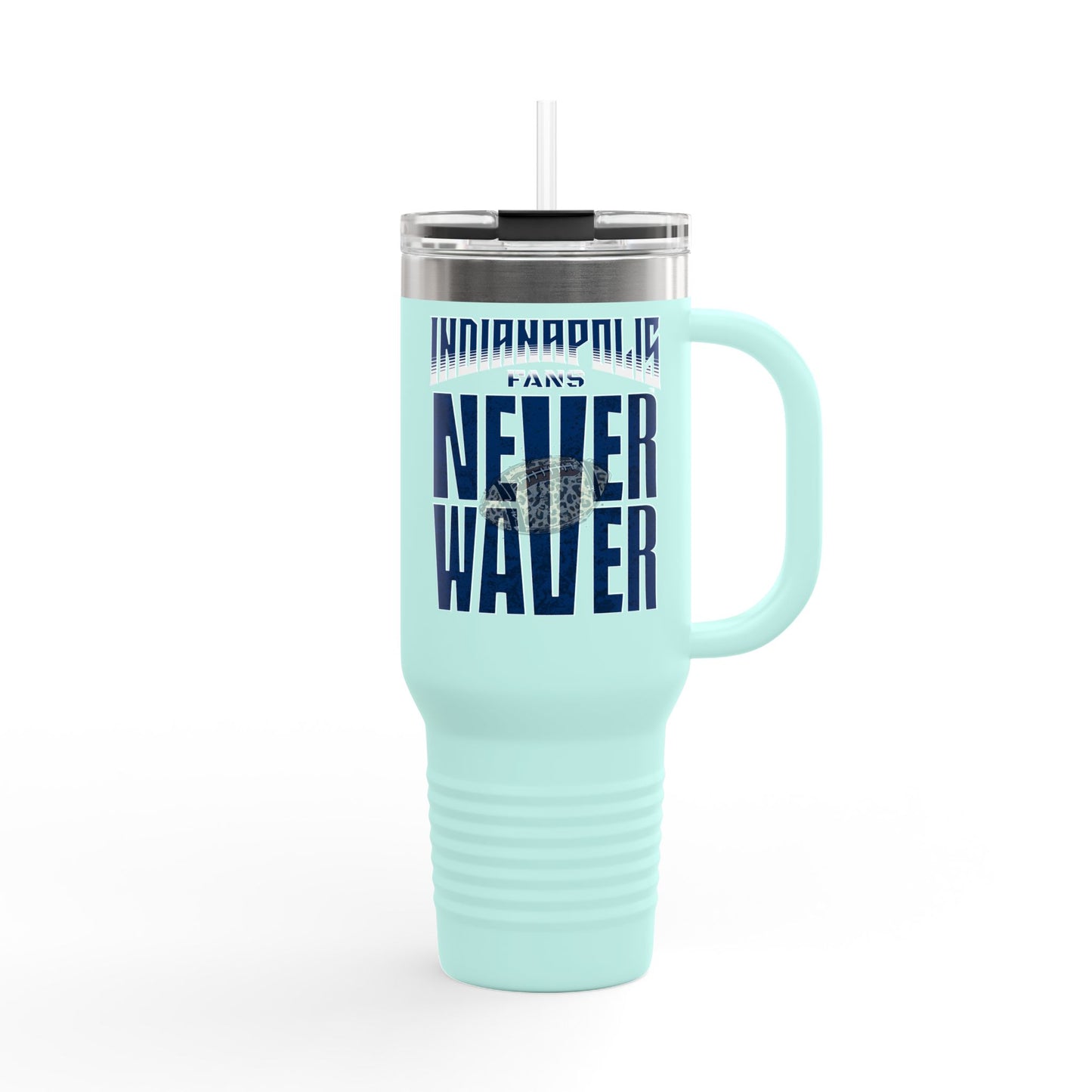 Indianapolis Fans Never Waver W-Leopard Football Insulated Travel Mug, 40oz