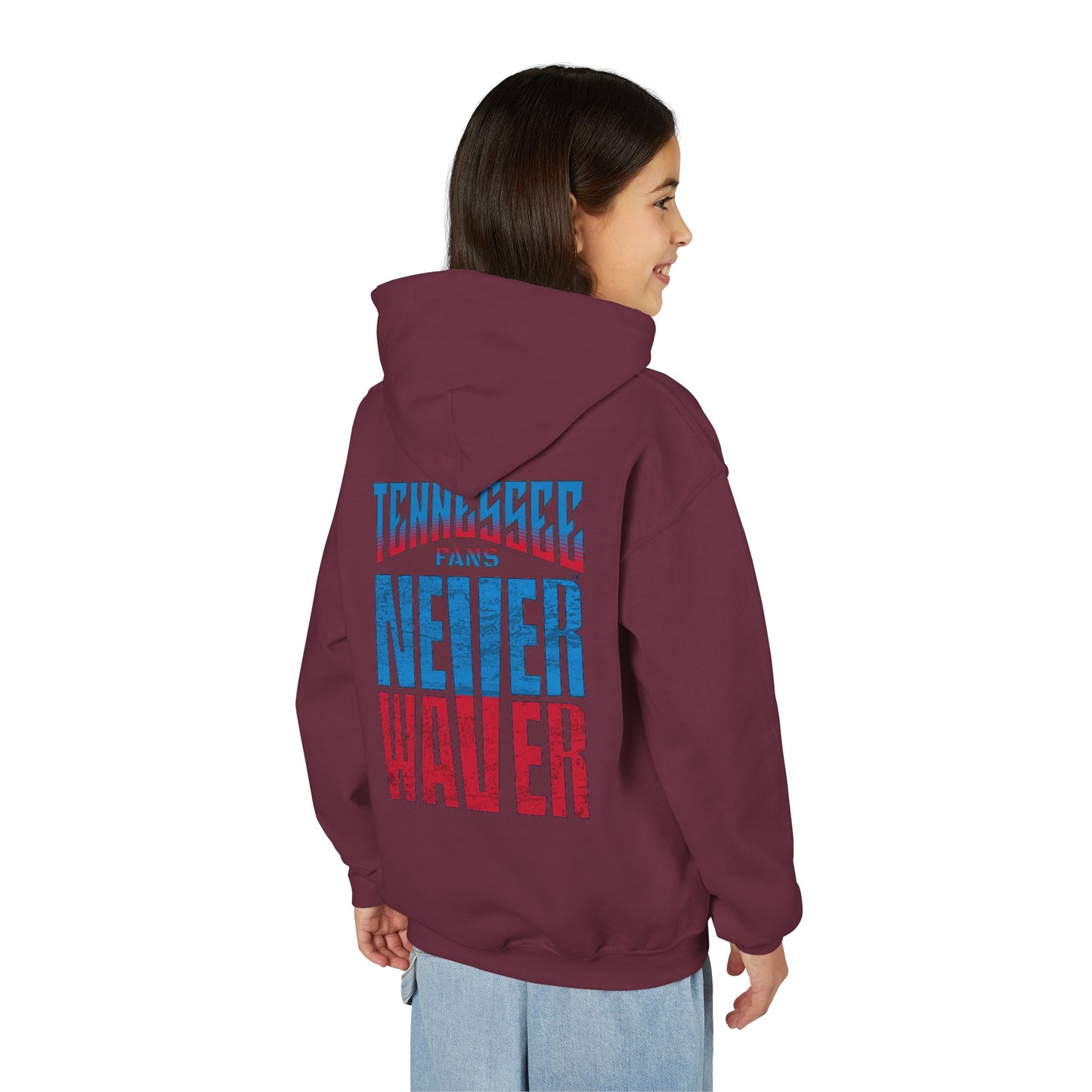 Tennessee Fans Never Waver Youth Heavy Blend Hooded Sweatshirt
