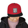 Never Waver Embroidered Square Script Snapback Hat — Bold Monochrome Streetwear