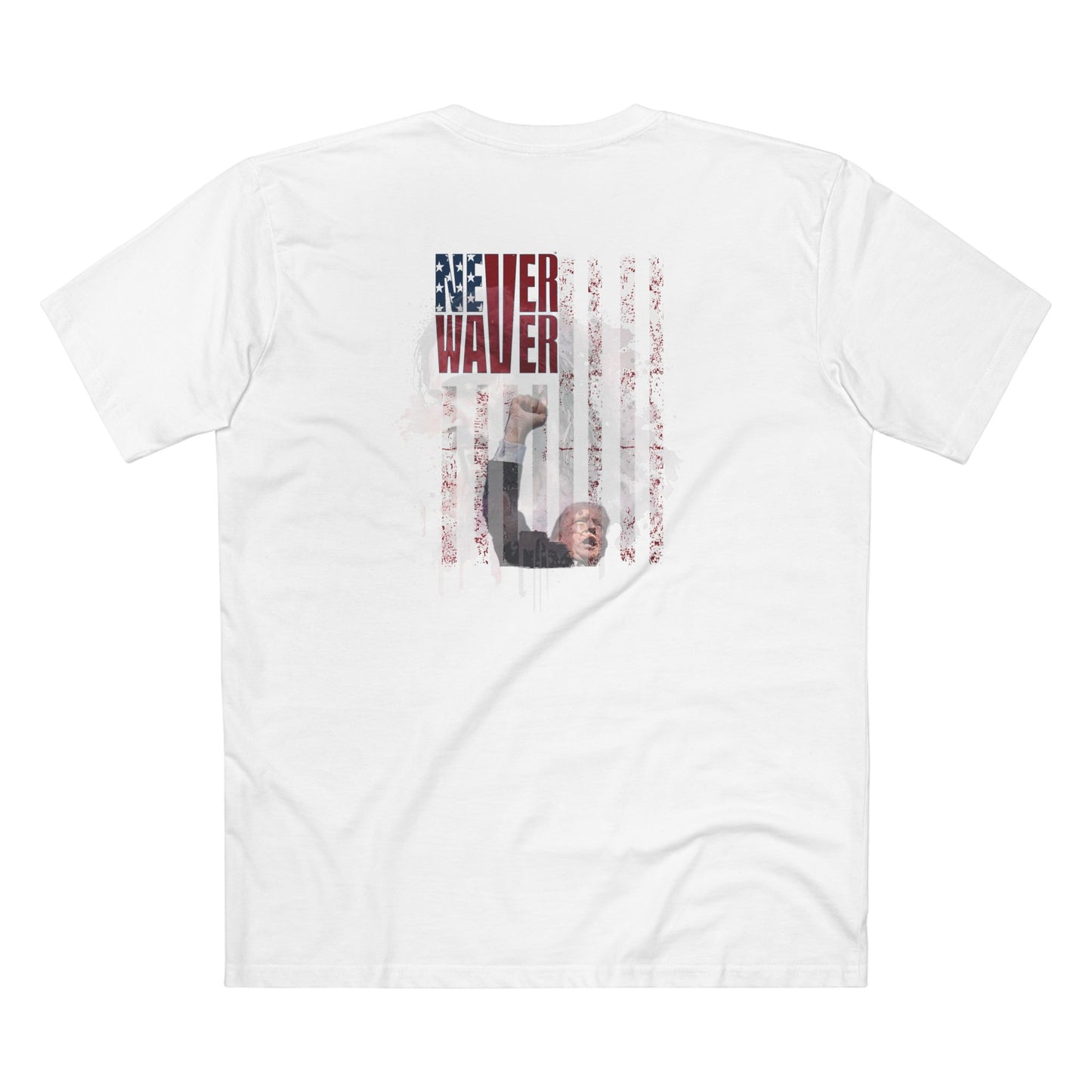 Never Waver Jesus Protecting America And Trump Men's Staple Tee