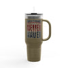 Arizona Fans Never Waver W- Leopard Football Insulated Travel Mug, 40oz