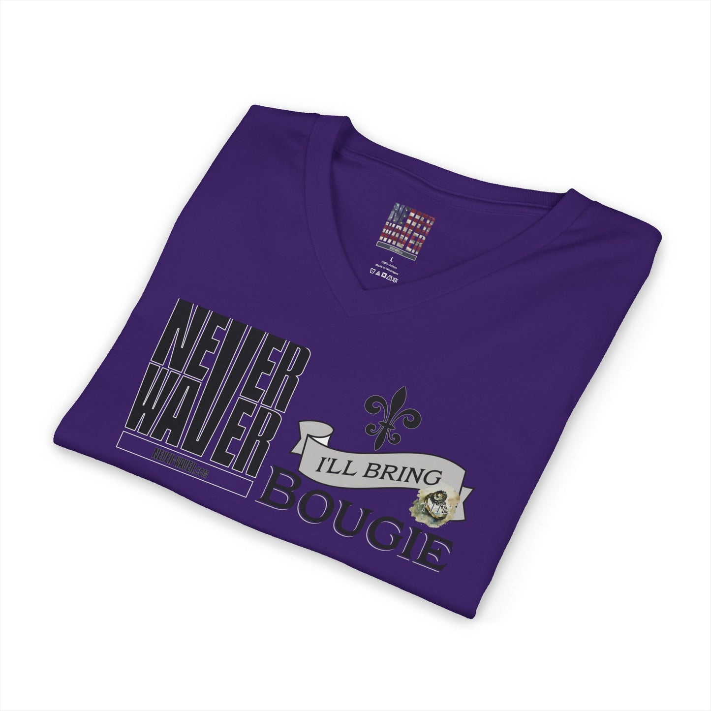 Never Waver I'll bring the Bougie T-Shirt Unisex V-Neck Tee