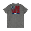 Never Waver Stylized Flag Design Unisex Jersey Short Sleeve V-Neck Tee