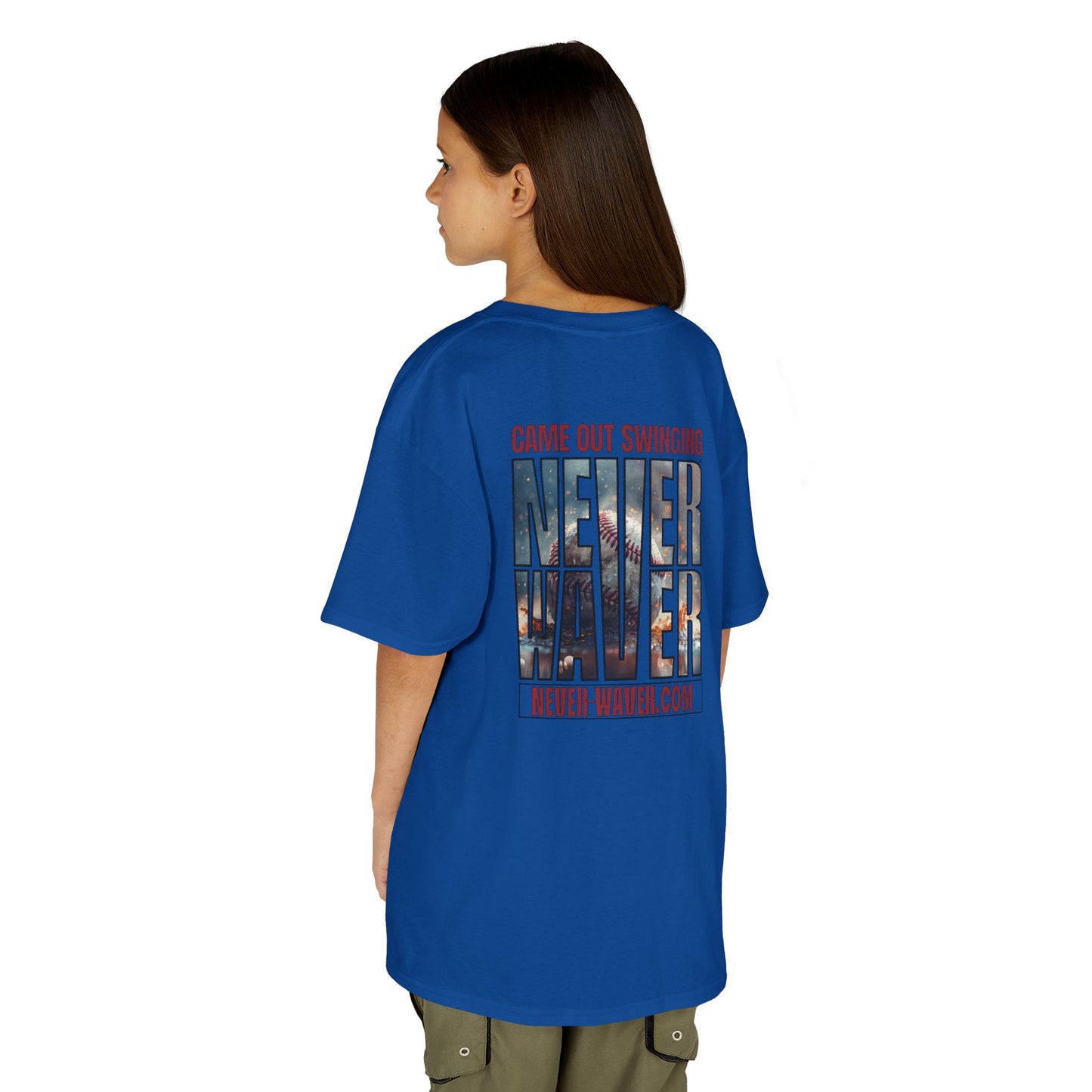 Kids T-Shirt - "Came Out Swinging" Never Waver Graphic Tee (Youth)