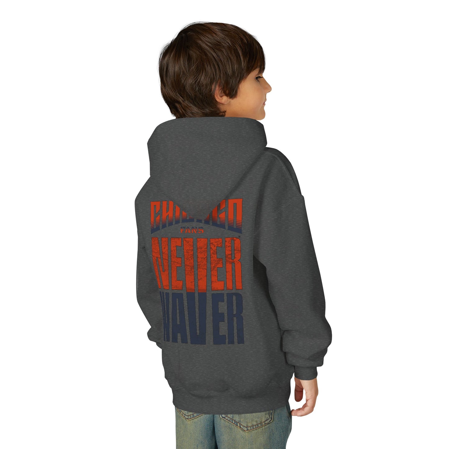 Chicago Fans Never Waver Youth Heavy Blend Hooded Sweatshirt