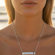 Cutout Cross Bar Necklace — "Never Waver, Believe" Engraved Christian Pendant