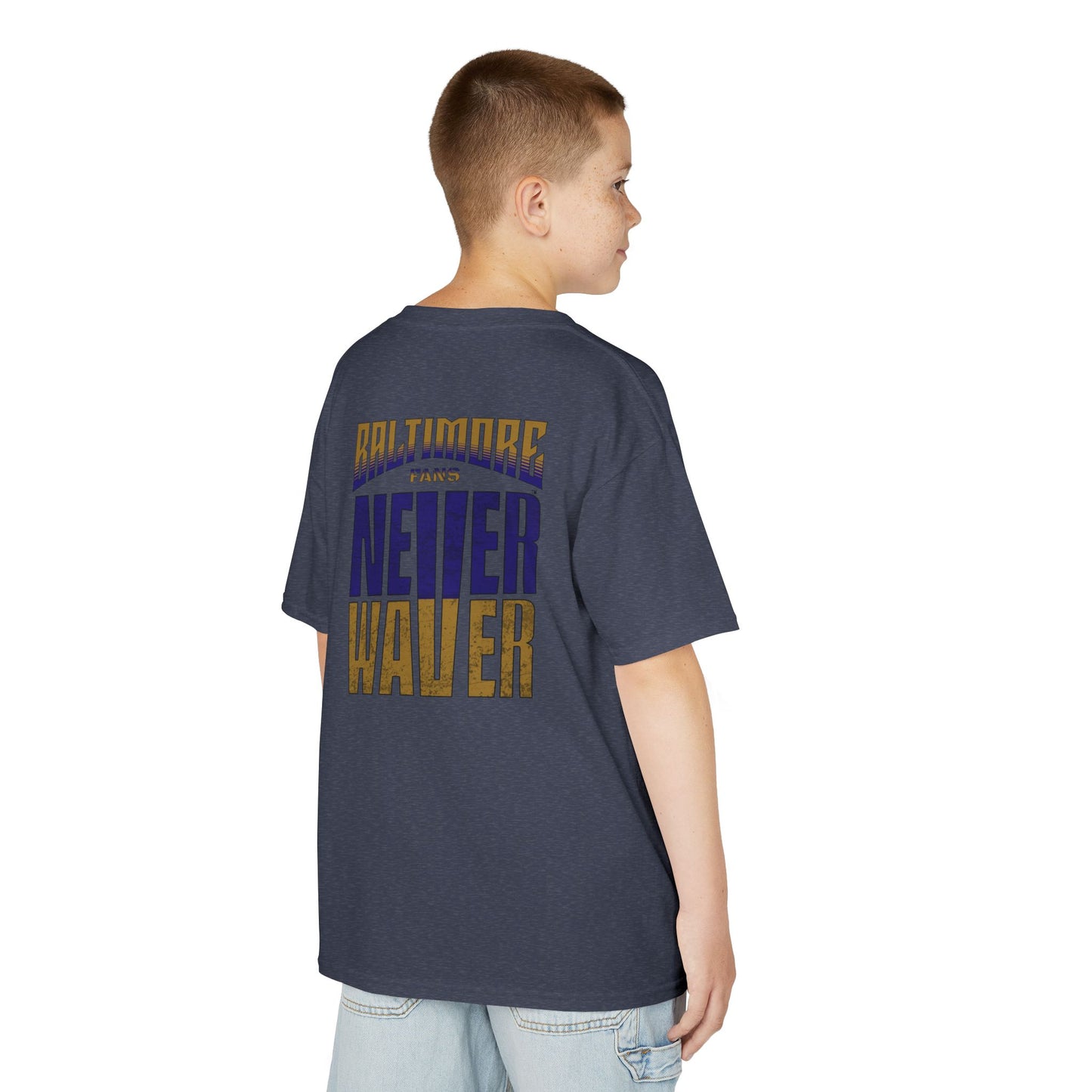 Baltimore Fans Never Waver Kids Heavy Cotton™ Tee