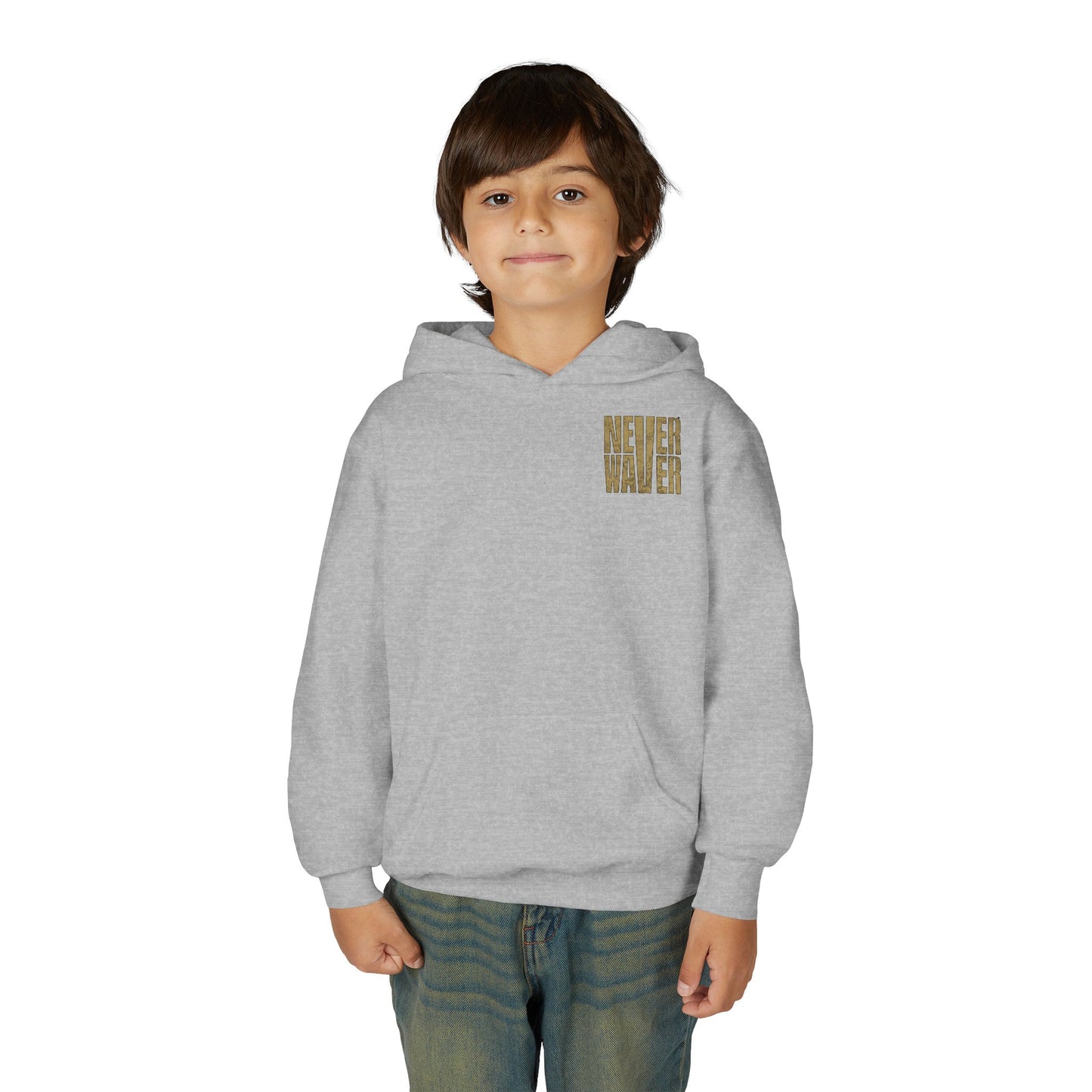New Orleans Fans Never Waver Youth Heavy Blend Hooded Sweatshirt