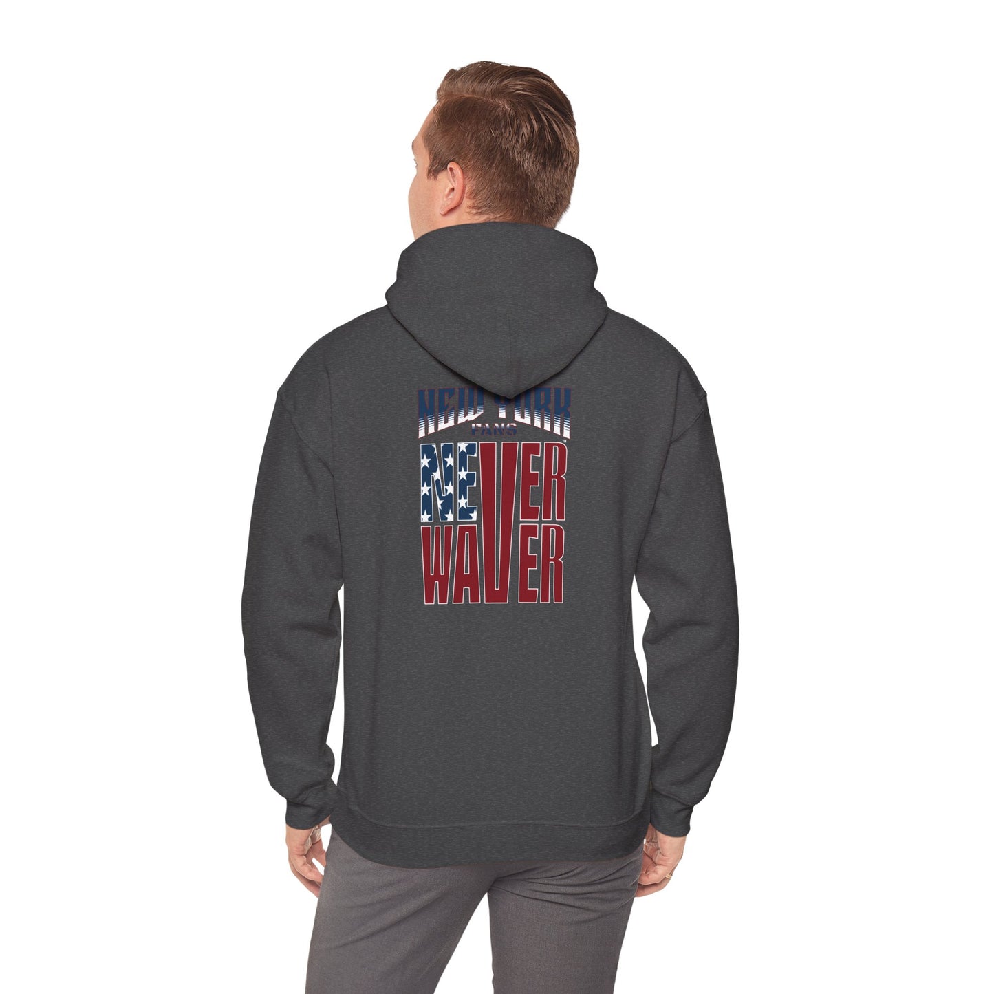 'New York Fans Never Waver' American Flag Design Unisex Heavy Blend™ Hoodie