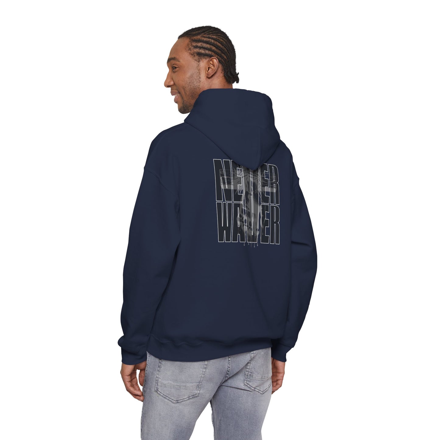 Never Waver” Jesus t-shirt might eye-catching design that reflects a steadfast faith and confidence in Christ.  Hoodie - Unisex Heavy Blend™ Sweatshirt