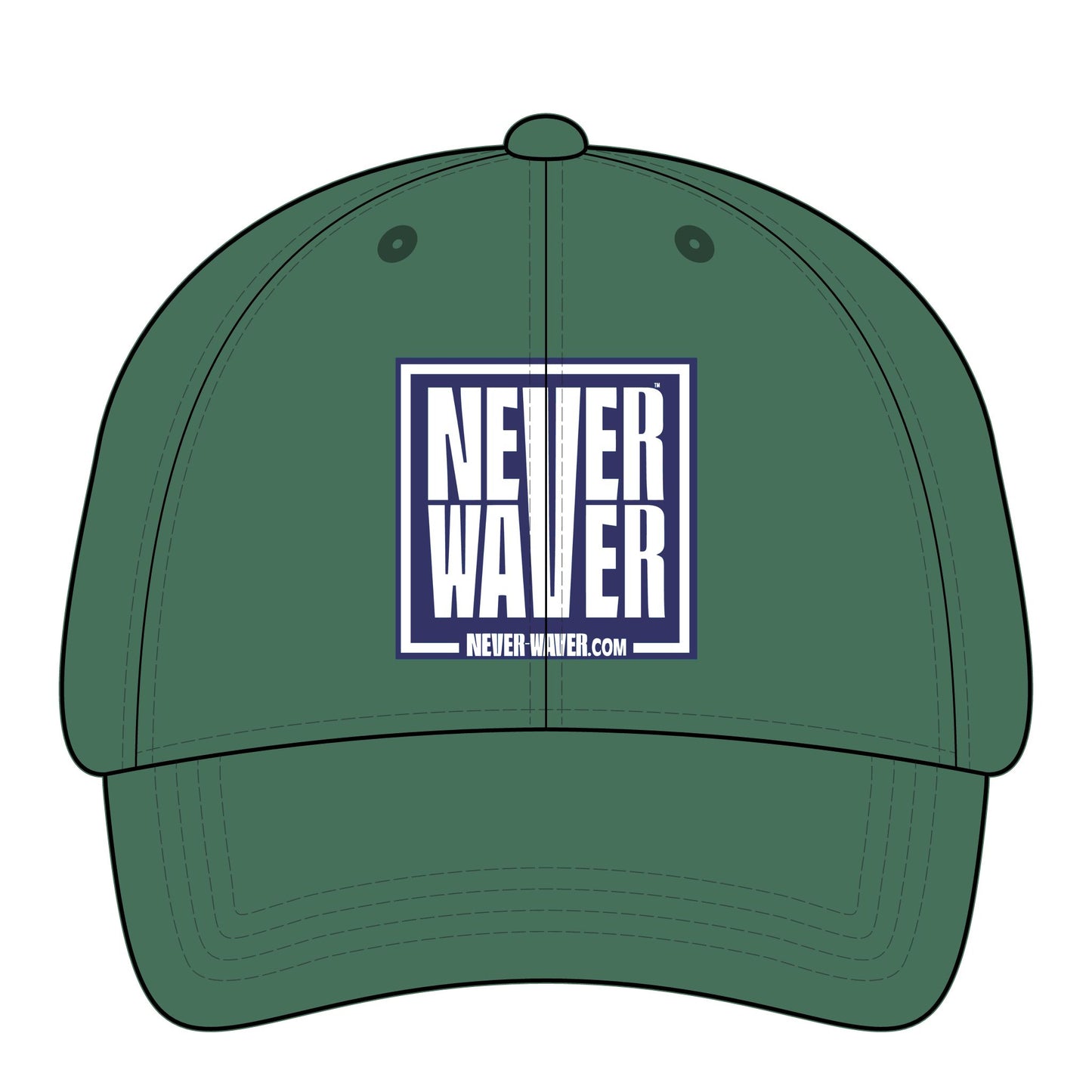 Never Waver  Women's Pigment-Dyed Cap with Fashion Undervisor (Embroidery)