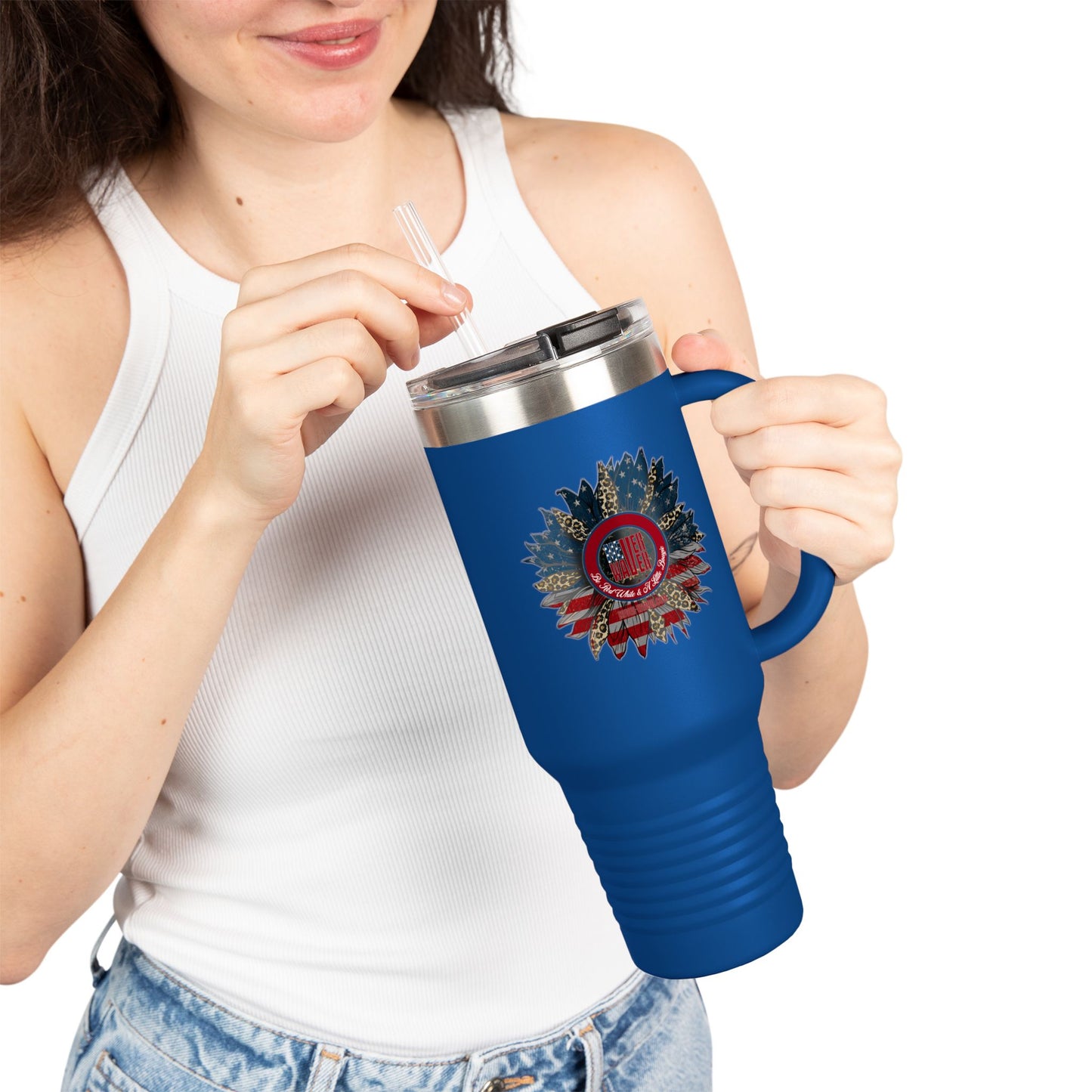 Never Waver Be Red Withe And A Little Bougie  Insulated Travel Mug, 40oz
