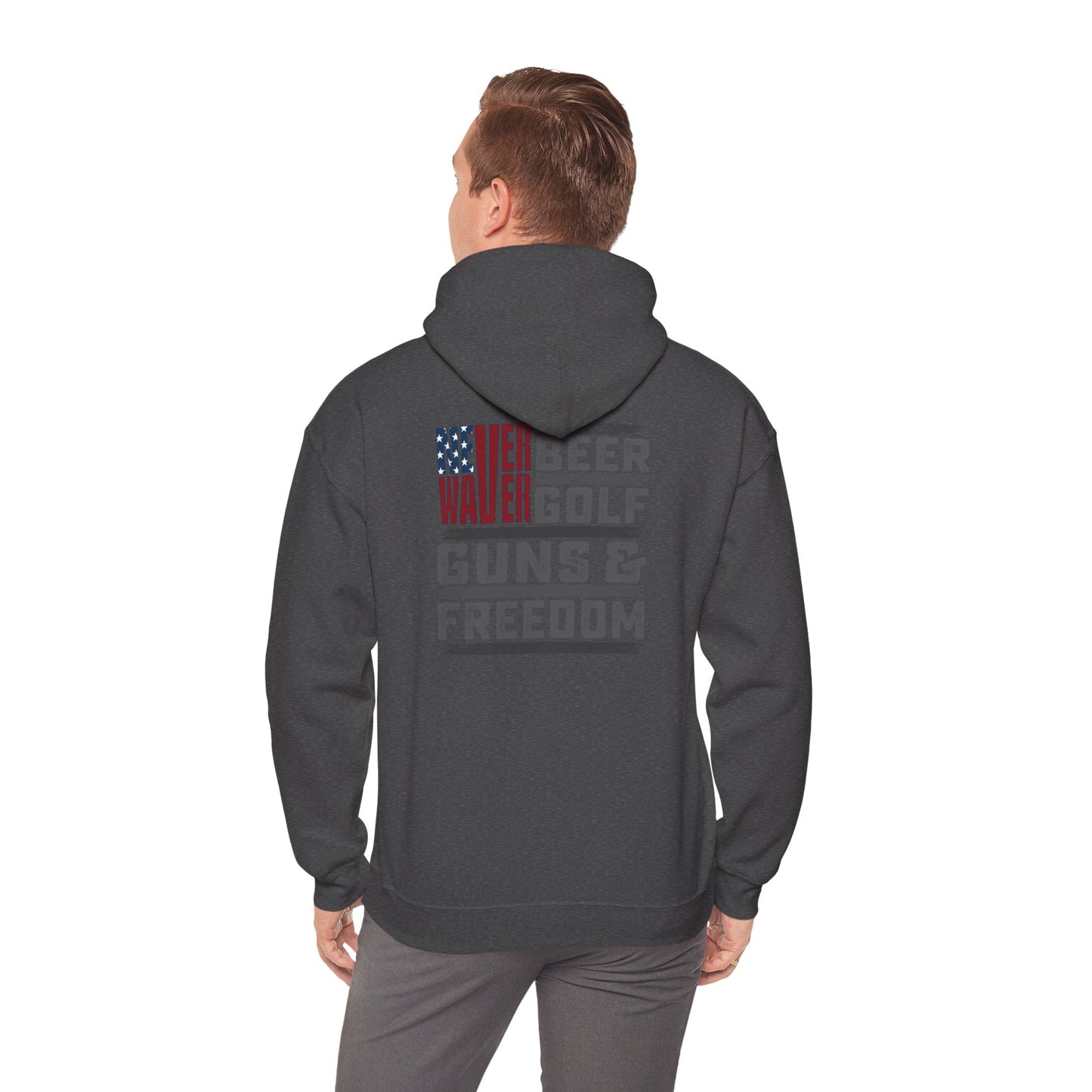 Never Waver Beer Golf Guns and Freedom Hoodie - Unisex Heavy Blend™ Sweatshirt