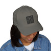 Never Waver Embroidered Cap - Structured White Baseball Hat for Motivation and Style