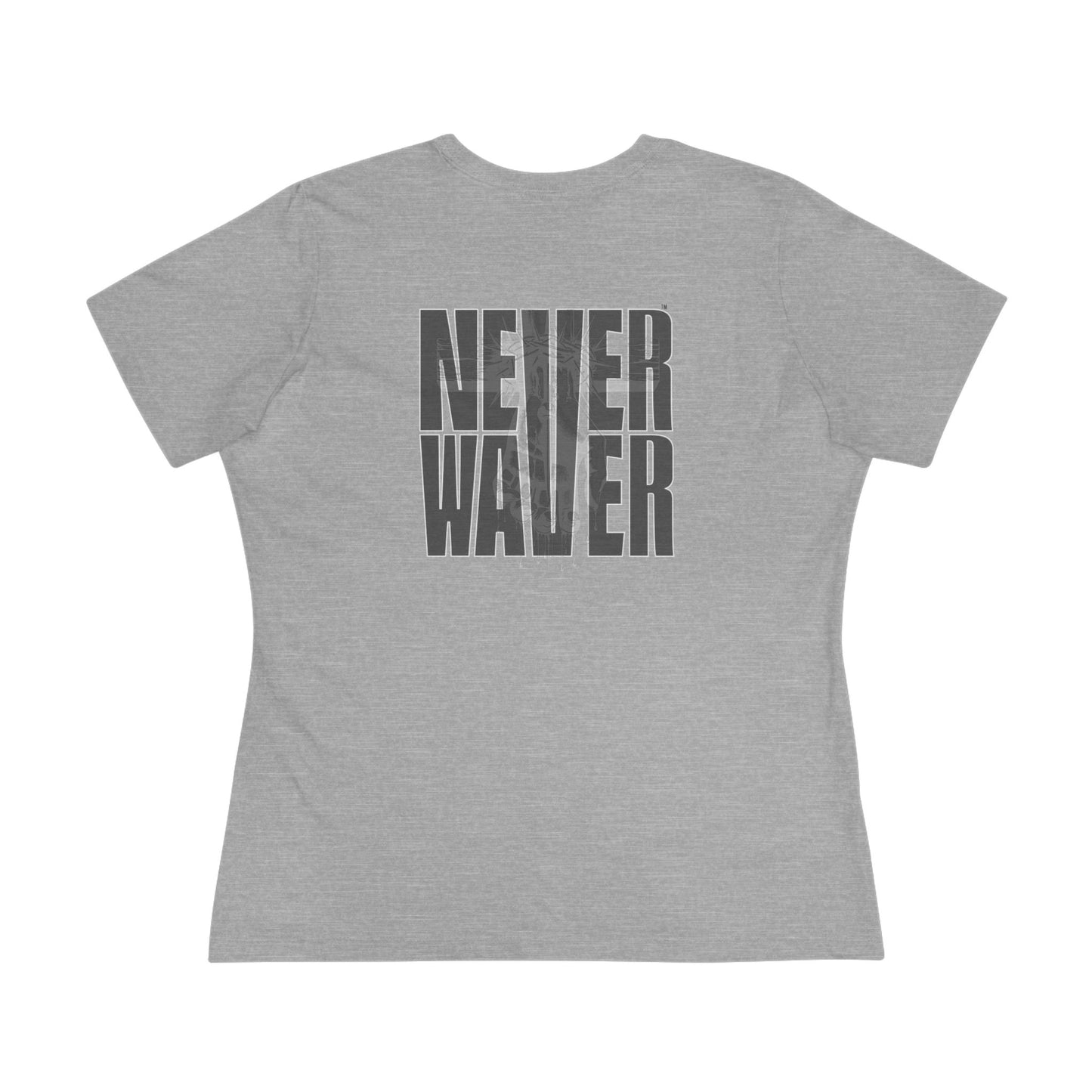 Never Waver” Jesus t-shirt might feature a bold, eye-catching design that reflects a steadfast faith and confidence in Christ.  Women's Cotton Tee