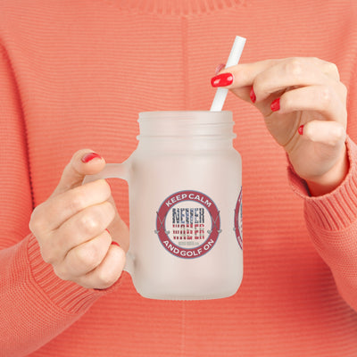 Keep Calm Never Waver and Golf On Mason Jar Cup - Perfect for Golf Lovers!