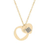 You Never Waver Heart Cutout Necklace Double Heart Pendant