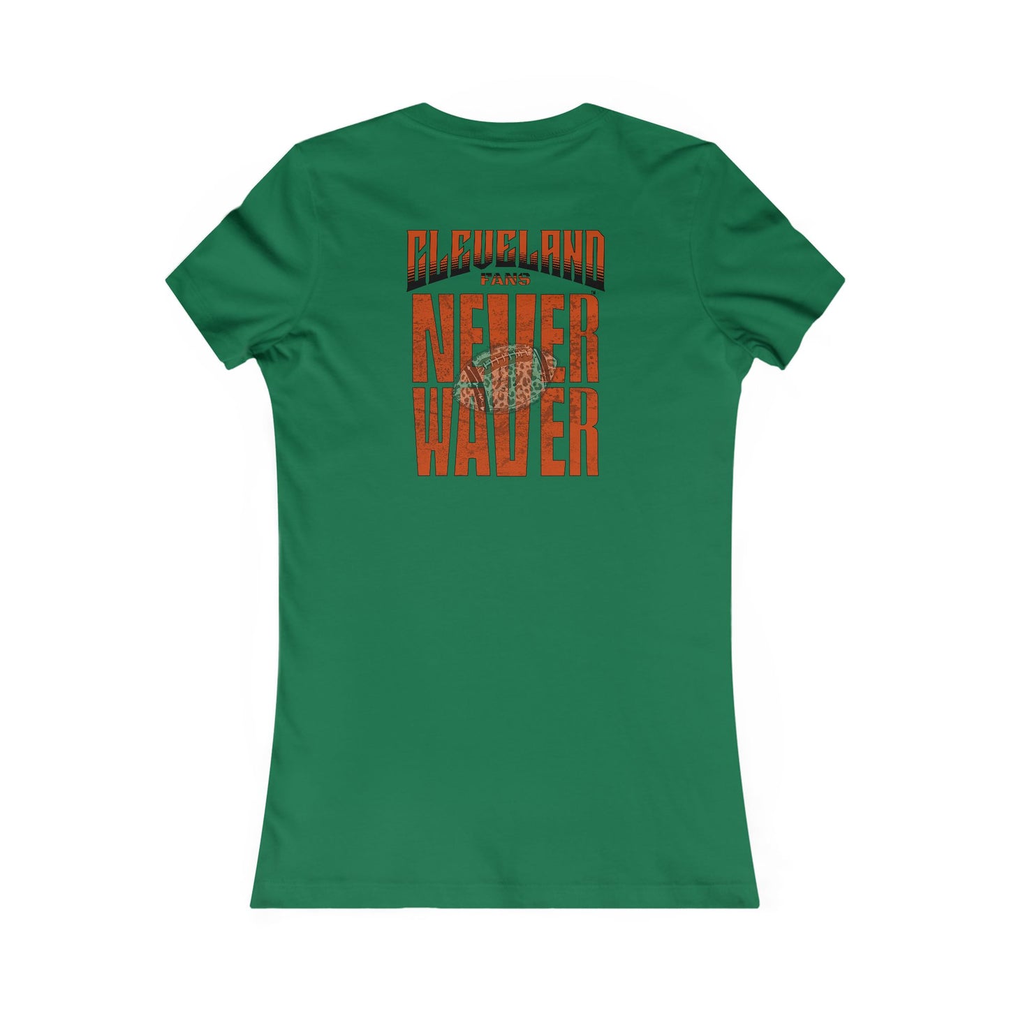 Cleveland Fans Never Waver W-Leopard Football Women's Favorite Tee