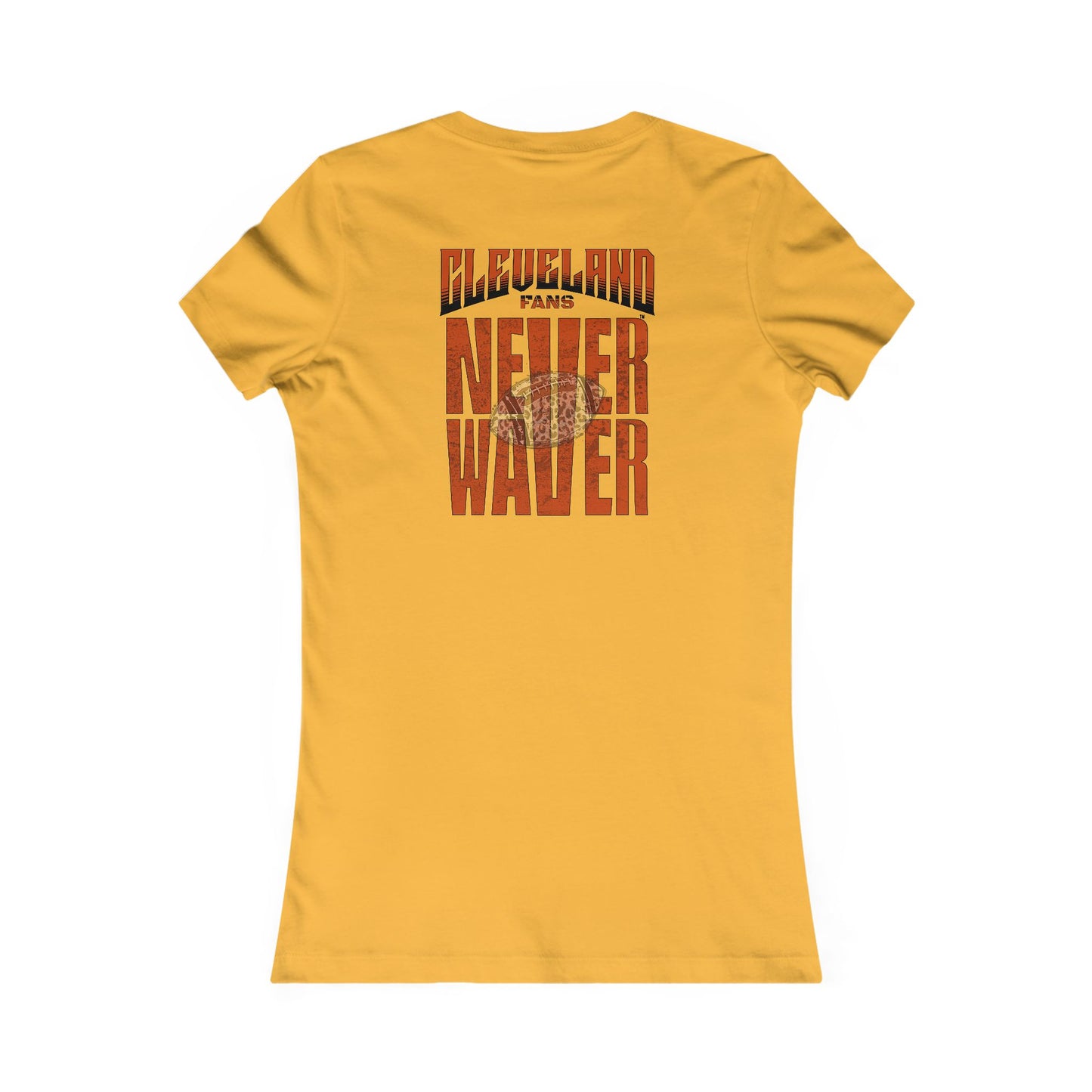 Cleveland Fans Never Waver W-Leopard Football Women's Favorite Tee