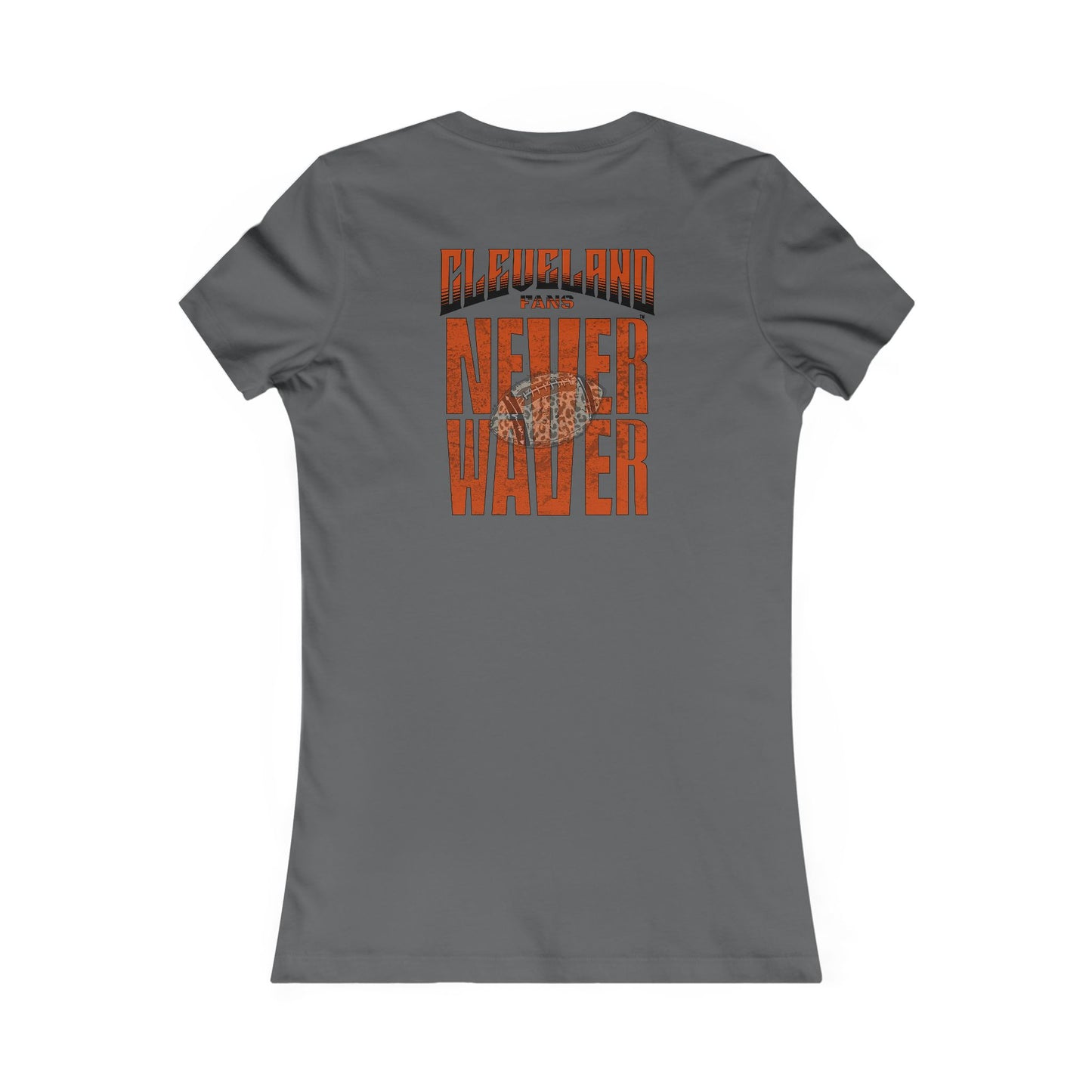 Cleveland Fans Never Waver W-Leopard Football Women's Favorite Tee