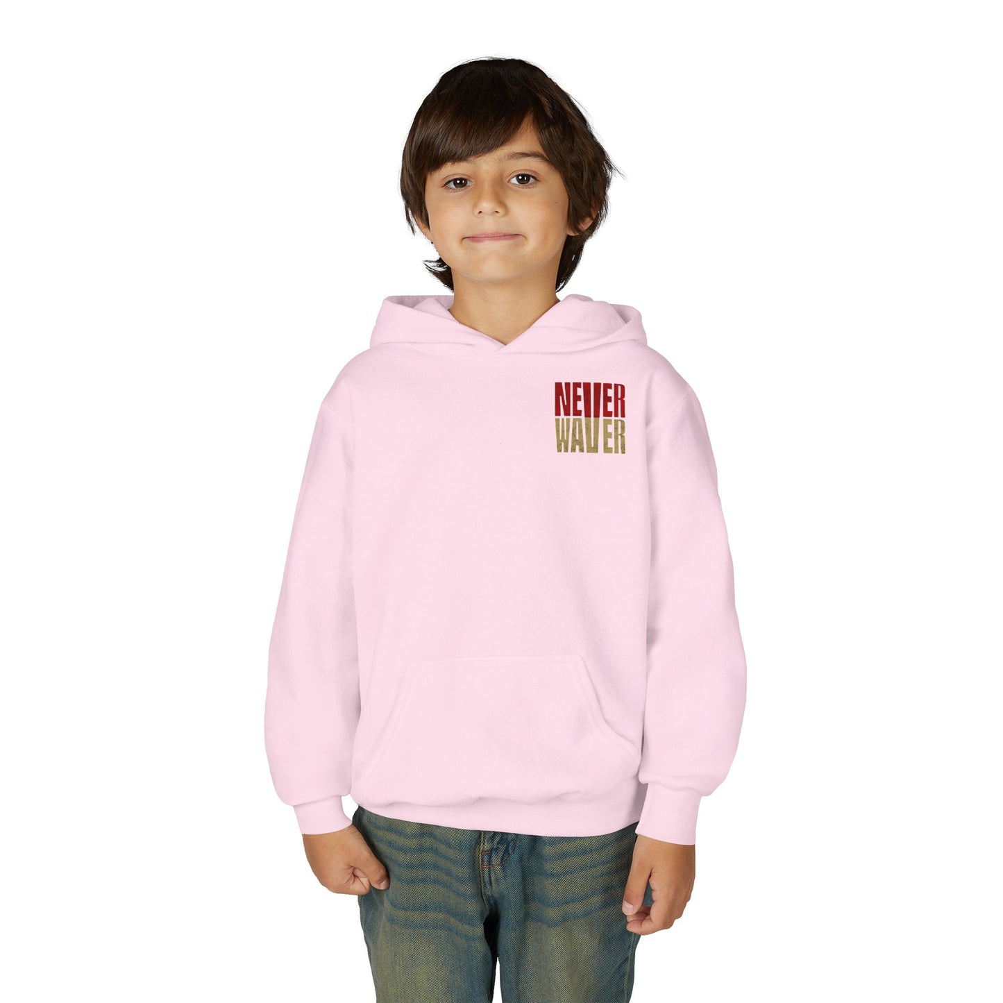 San Francisco Fans Never Waver Youth Heavy Blend Hooded Sweatshirt