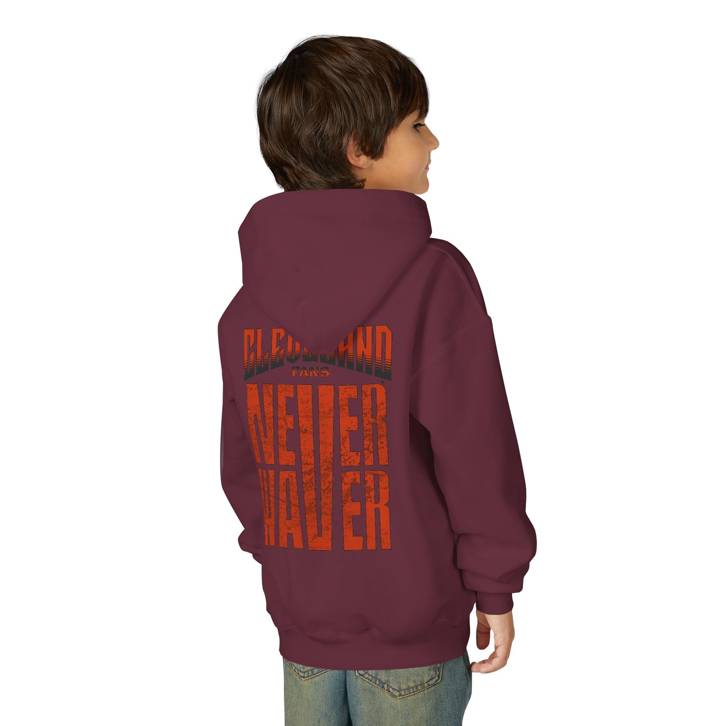 Cleveland Fans Never Waver Youth Heavy Blend Hooded Sweatshirt