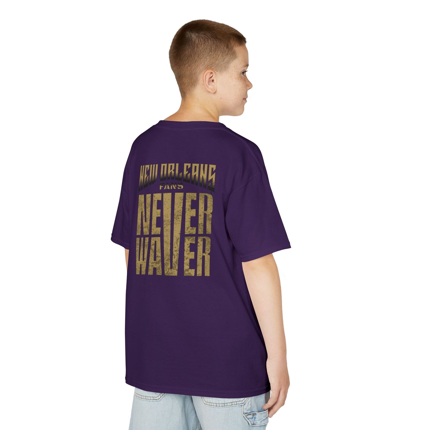 New Orleans Fans Never Waver Kids Heavy Cotton™ Tee