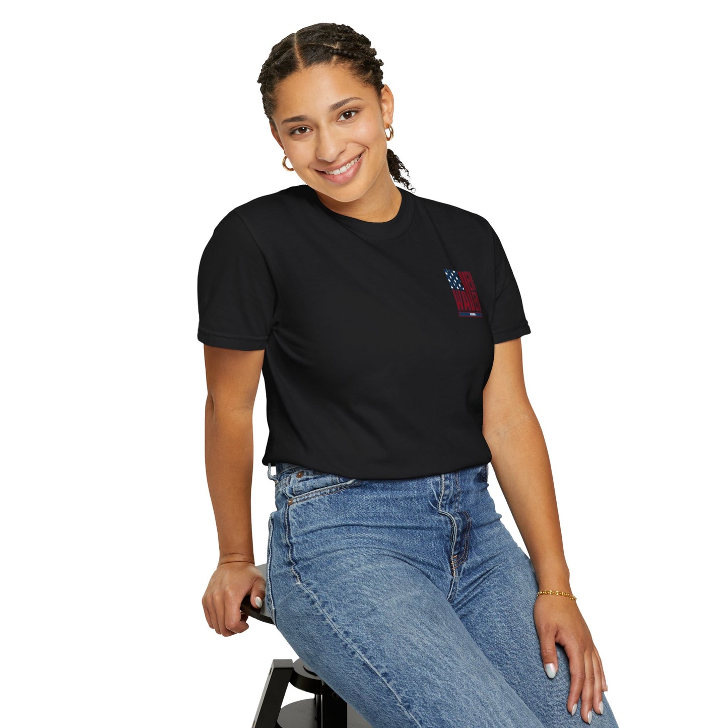 'Never Waver' Design Patriotic Unisex Garment-Dyed T-Shirt